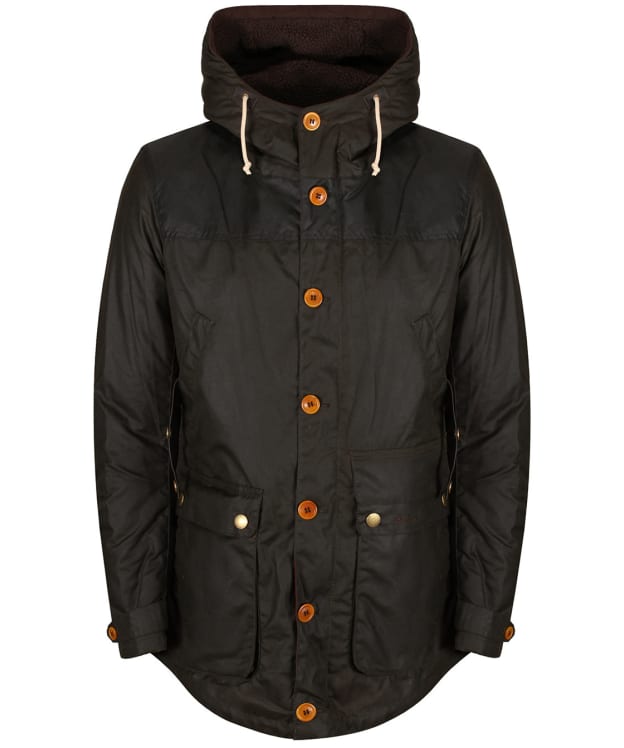 Men's Barbour Game Waxed Parka Jacket - Olive