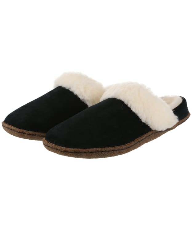 Women's Sorel Nakiska™ Slide II 'Suede Faux Fur Lined Slippers - Black Natural