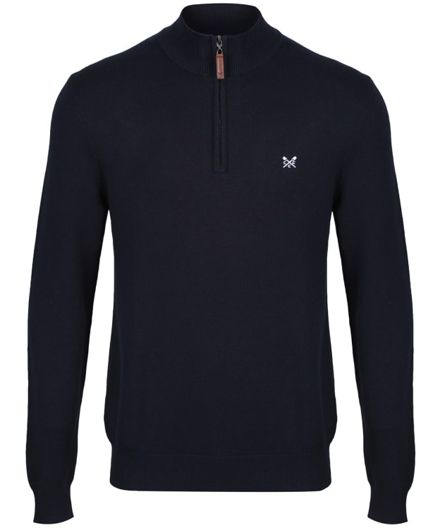 Men's Crew Clothing Classic Half-Zip Knitted Sweater - Navy