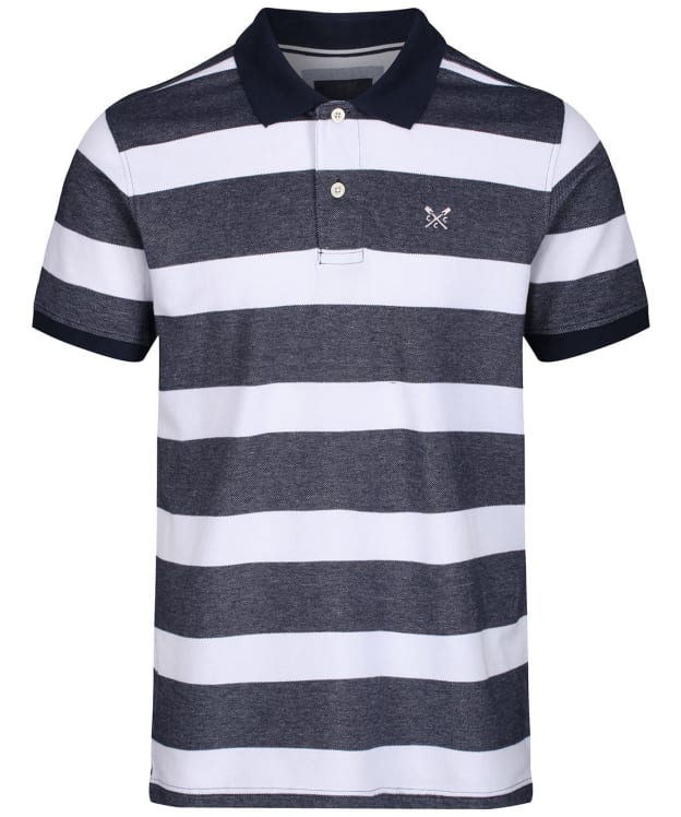 Men's Crew Clothing Oxford Short Sleeved Polo Shirt - Navy / White