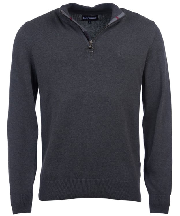 Men’s Barbour Cotton Half Zip Sweater - Charcoal Marl