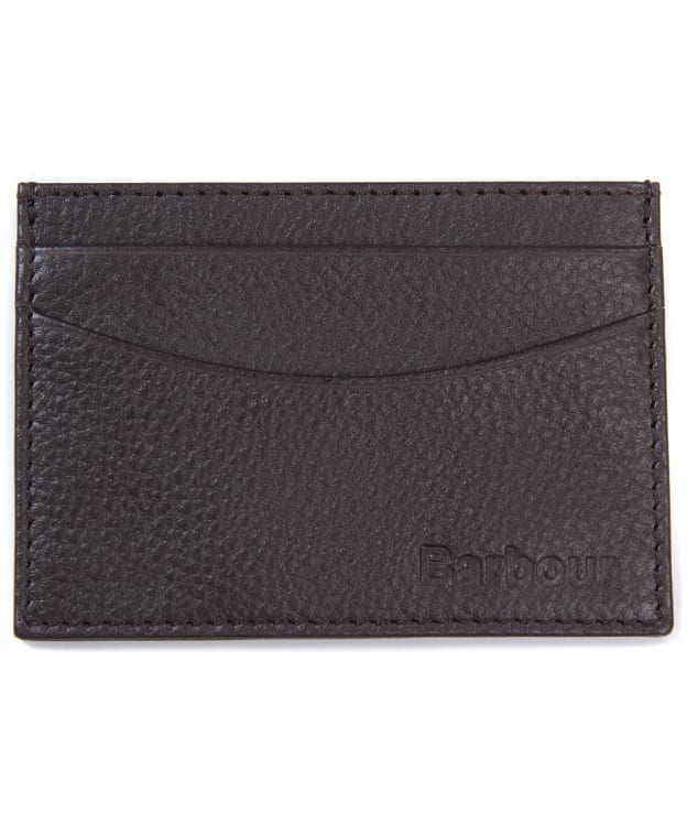 Men's Barbour Amble Leather Card Holder - Dark Brown