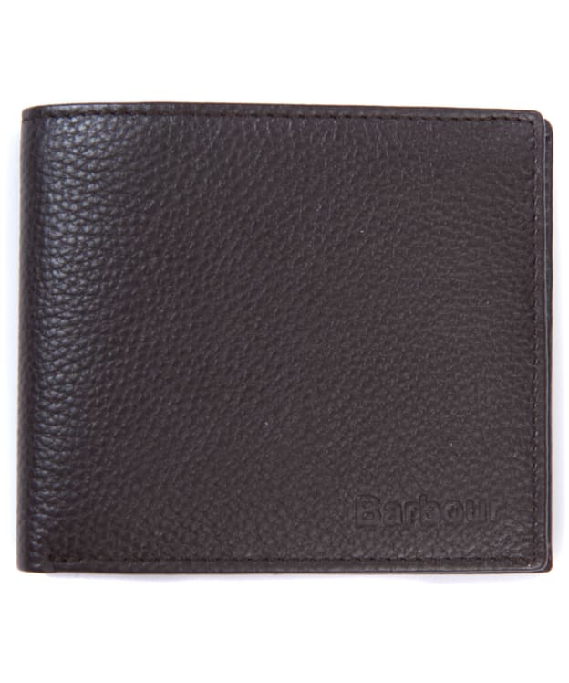 Men's Barbour Amble Leather Billfold Wallet - Dark Brown