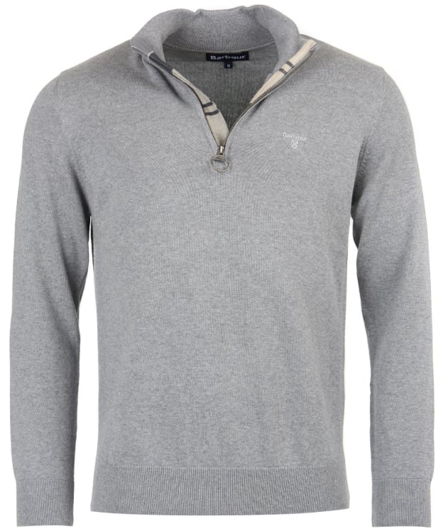 Men’s Barbour Cotton Half Zip Sweater - Grey Marl