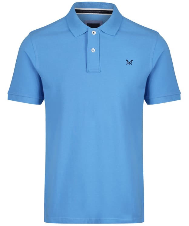 Men's Crew Clothing Classic Pique Short Sleeved Polo Shirt - Sky