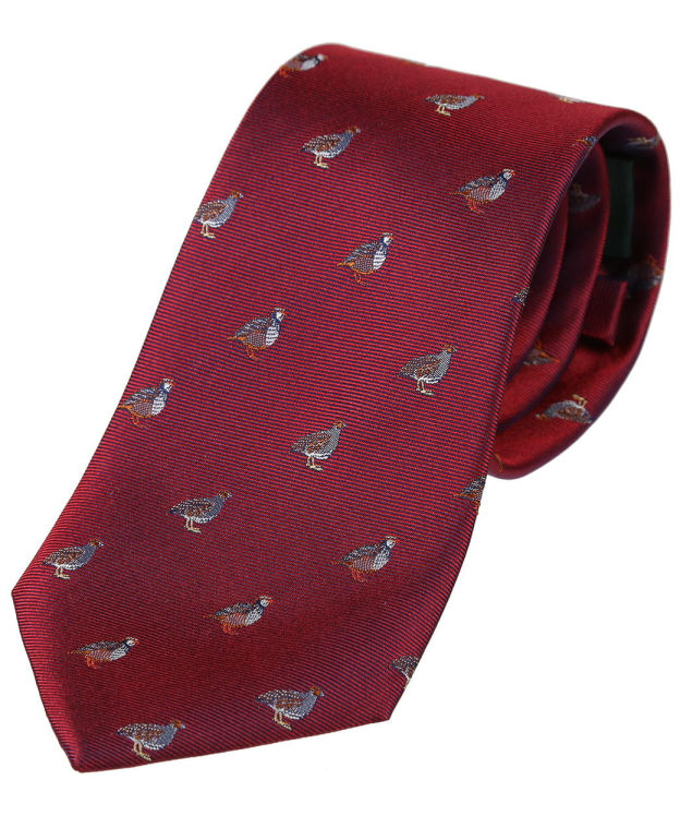 Men's Soprano Partridge Silk Tie - Wine