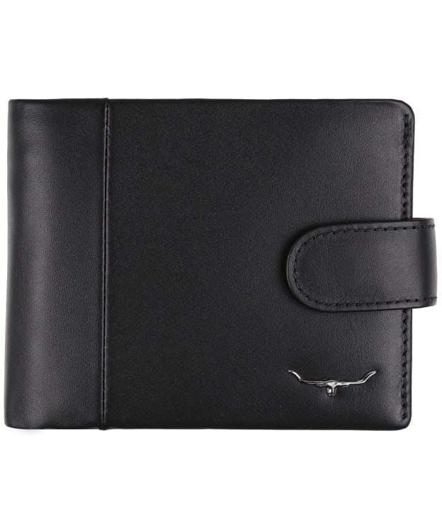 Men's R.M. Williams Leather Wallet with Coin Pocket and Tab Closure - Black