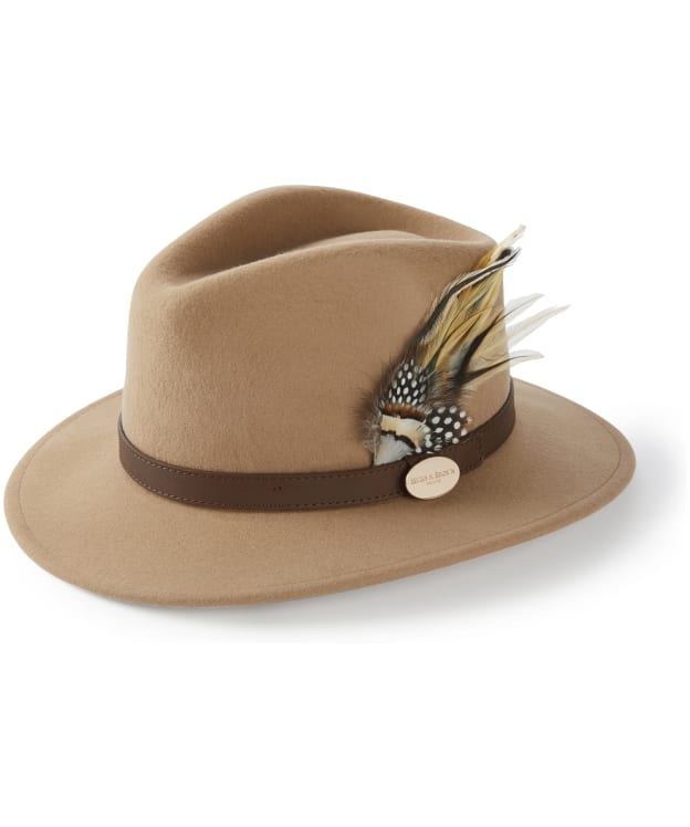 Women's Hicks & Brown The Suffolk Fedora - Fawn Side Feather - Camel