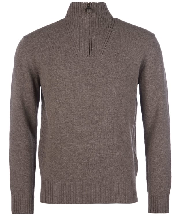 Men's Barbour Essential Wool Half Zip Sweater - Dark Stone