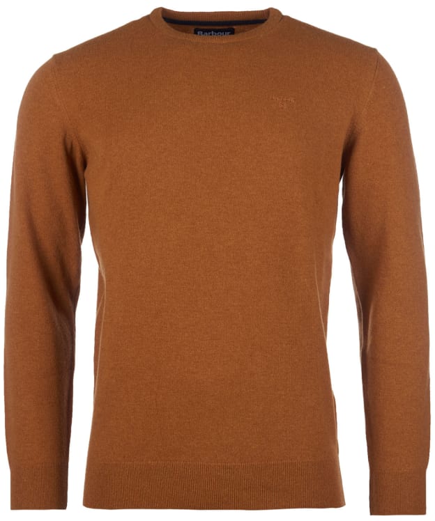 Men's Barbour Essential Lambswool Crew Neck Sweater - Dark Copper