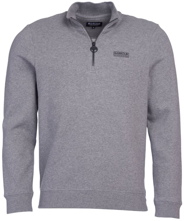 Men’s Barbour International Essential Half Zip Sweater - Anthracite Marl