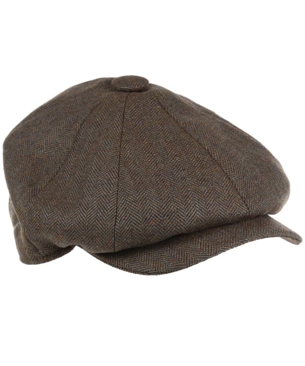Men's Schöffel Newsboy Wool Cap - Loden Green Herringbone Tweed