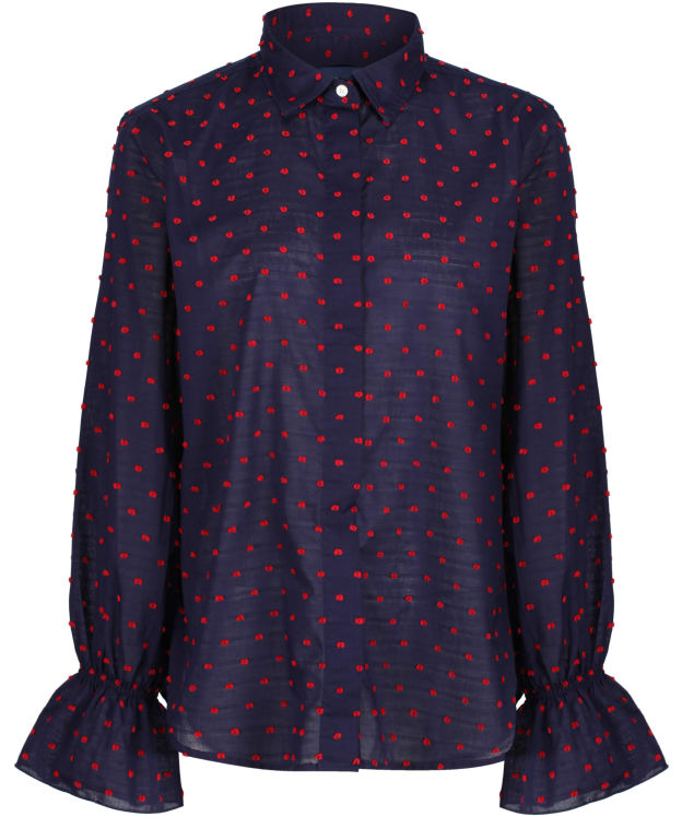 Women’s GANT Smock Dot Shirt - Classic Blue