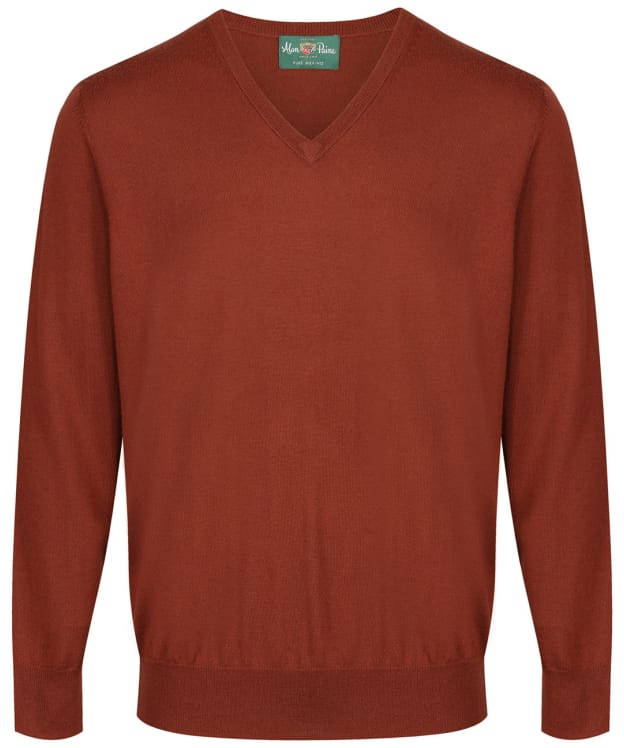 Men's Alan Paine Millbreck V-Neck Merino Sweater - Rust