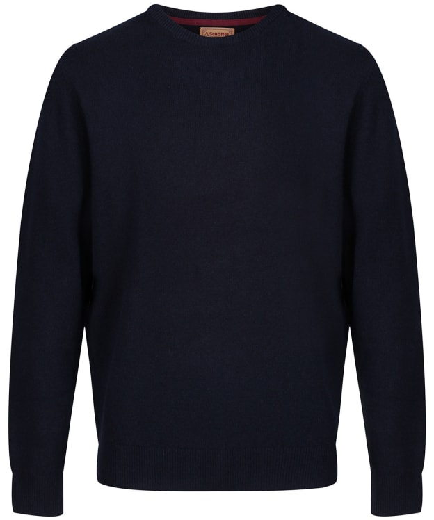 Men's Schoffel Lambswool Crew Neck Sweater - Navy