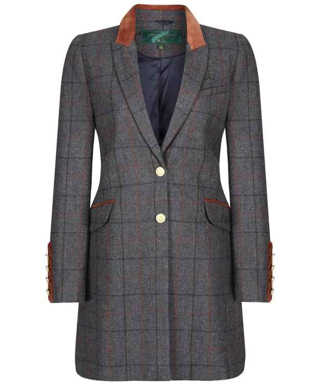 Women’s Holland Cooper Kempton Long Tweed Coat - Mid Blue Check