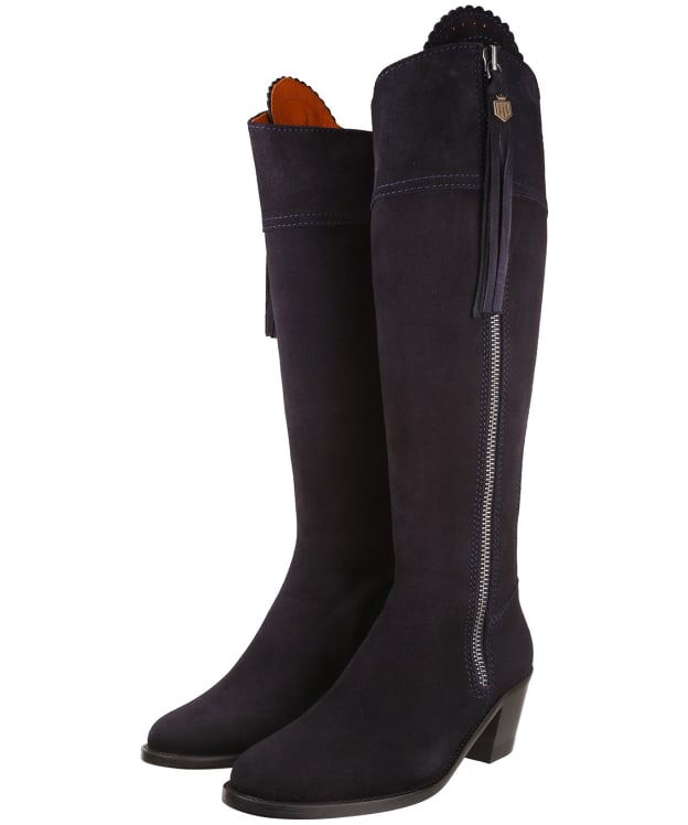 Women's Fairfax & Favor Regina Heeled Sporting Fit Boots - Navy Suede