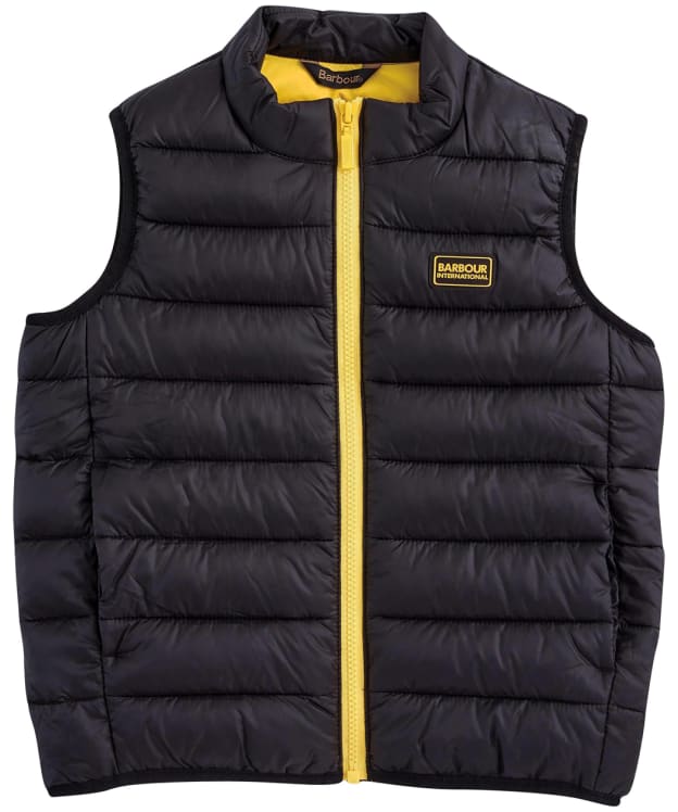 Boy's Barbour International Reed Gilet 6-9yrs - Black / Yellow