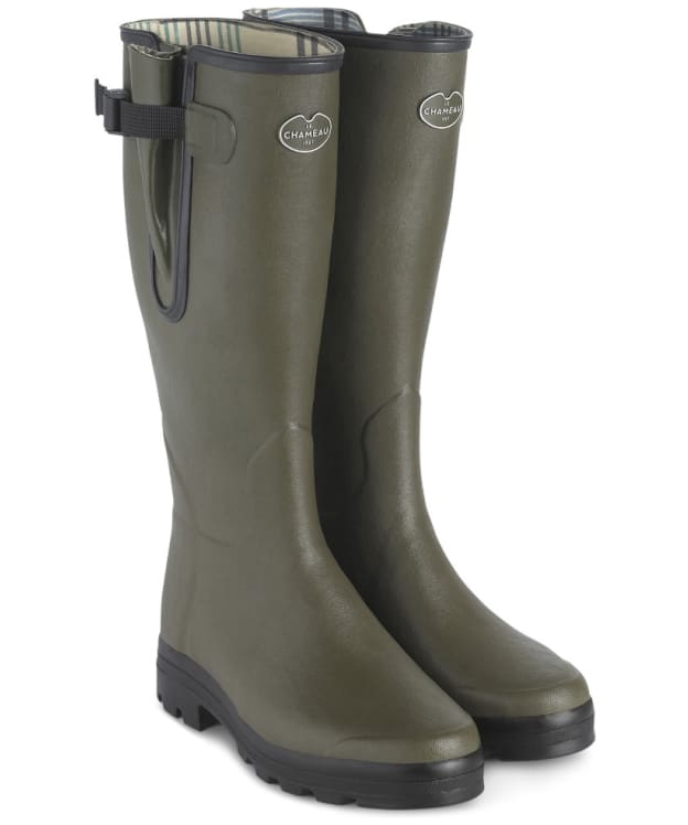 Le Chameau Vierzon Jersey Lined Tall Wellingtons - Vert Chameau