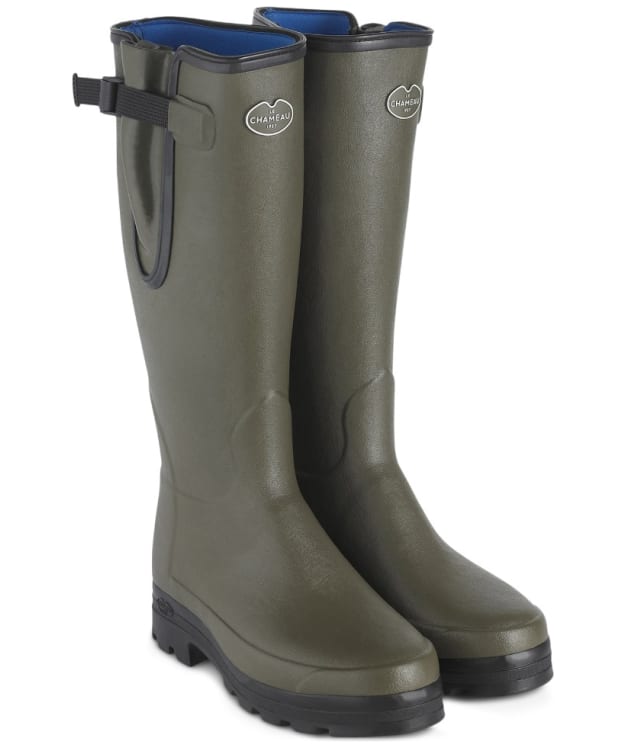 Men's Le Chameau Vierzonord Neoprene Lined Tall Wellington Boots - 43cm Calf - Vert Chameau