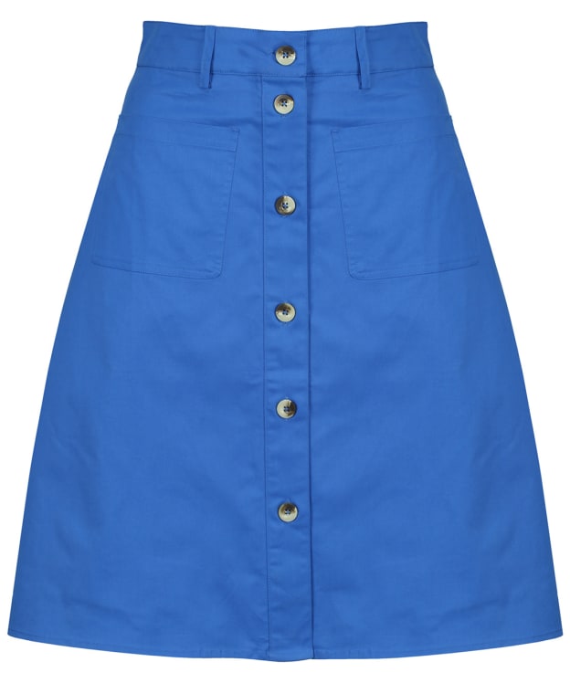 Women’s Crew Clothing Button Front Skirt - Strong Blue