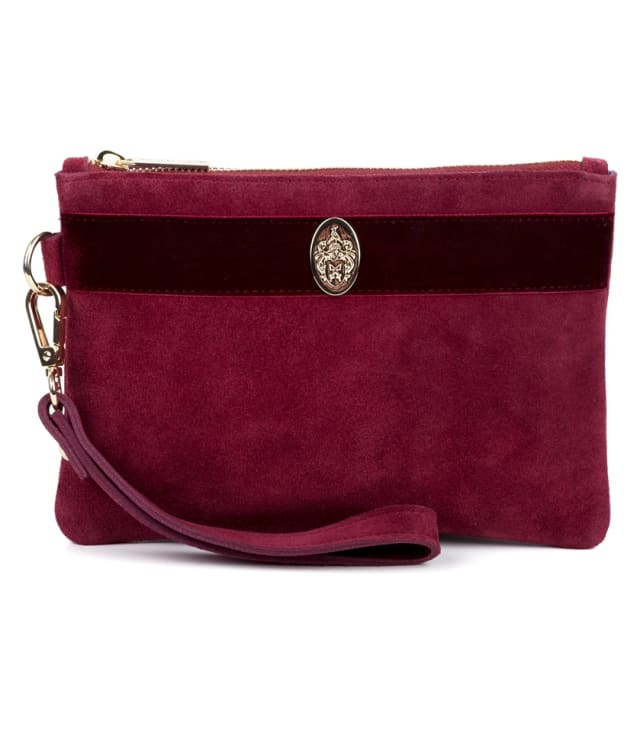 Women’s Hicks & Brown Chelsworth Suede Clutch Bag - Maroon