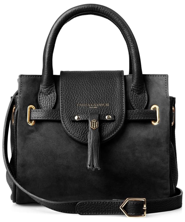 Women's Fairfax & Favor The Mini Windsor Suede Handbag - Black Suede