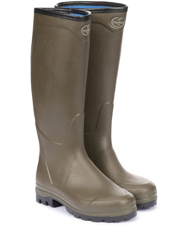Men’s Le Chameau Country Cross Neoprene Lined Homme Tall Wellingtons - Vert Chameau