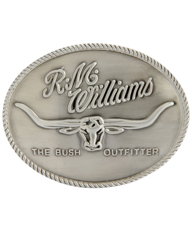 R.M. Williams Logo Nickel Belt Buckle - Silver