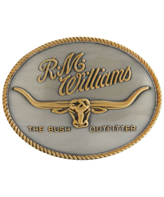 R.M. Williams Logo Nickel Belt Buckle - Silver / Gold
