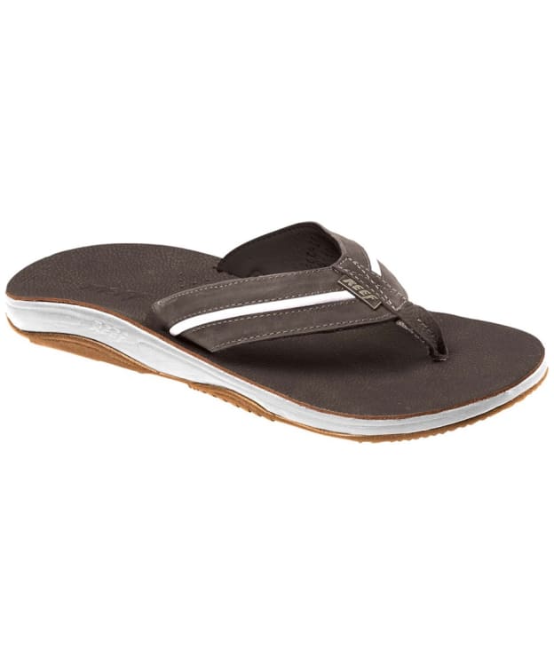 Reef Playa Cervesa Asymmetrical Flip Flops - Dark Brown / White