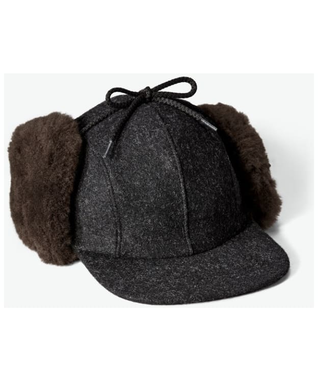 Filson Water Repellent Double Mackinaw Wool Cap - Charcoal / Dark Brown