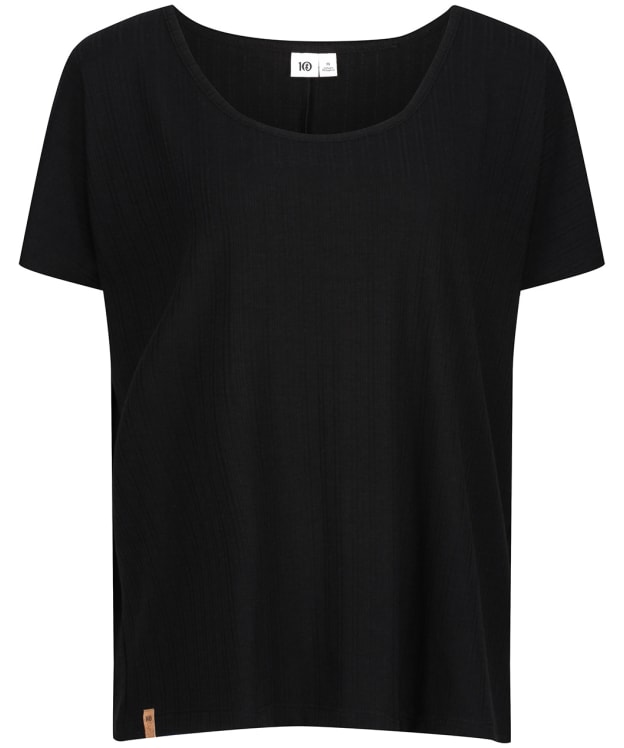 Women’s Tentree Ribbed Scoop Neck T-Shirt - Meteorite Black