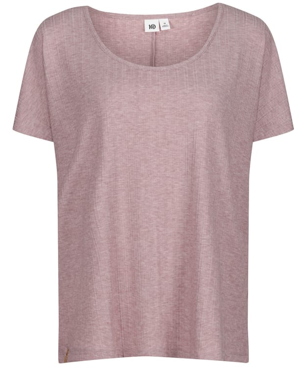 Women’s Tentree Ribbed Scoop Neck T-Shirt - Twilight Mauve Heather