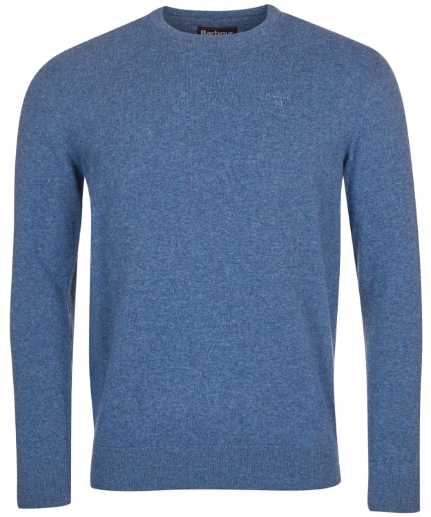 Men's Barbour Essential Lambswool Crew Neck Sweater - Sea Blue