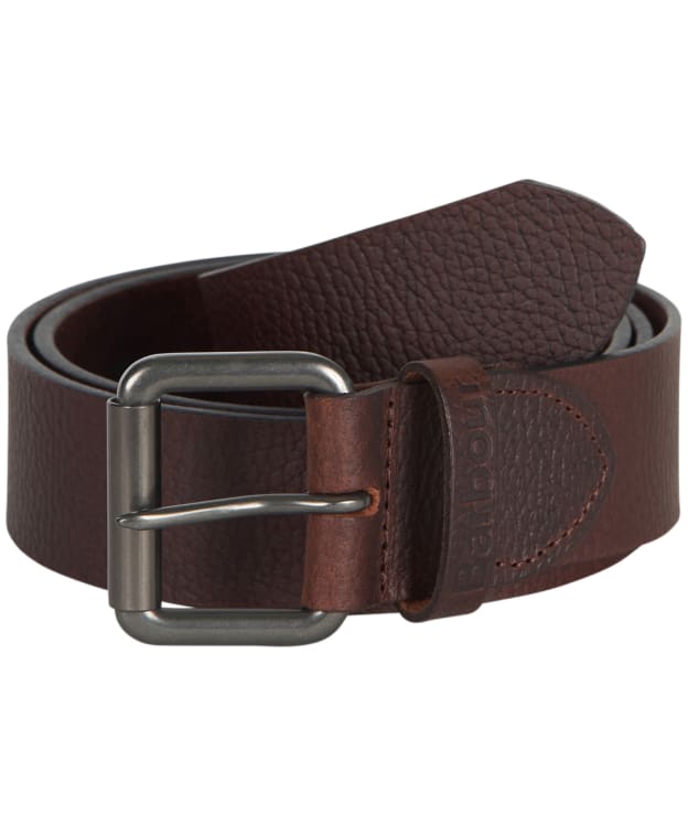 Men's Barbour Allanton Leather Belt - Dark Brown Leather
