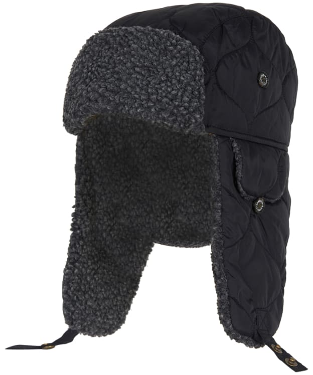 Men’s Barbour Sandbay Quilted Trapper Hat - Black