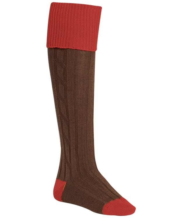 Men's Alan Paine Knee Length Wool Blend Shooting Socks - Red/Brown