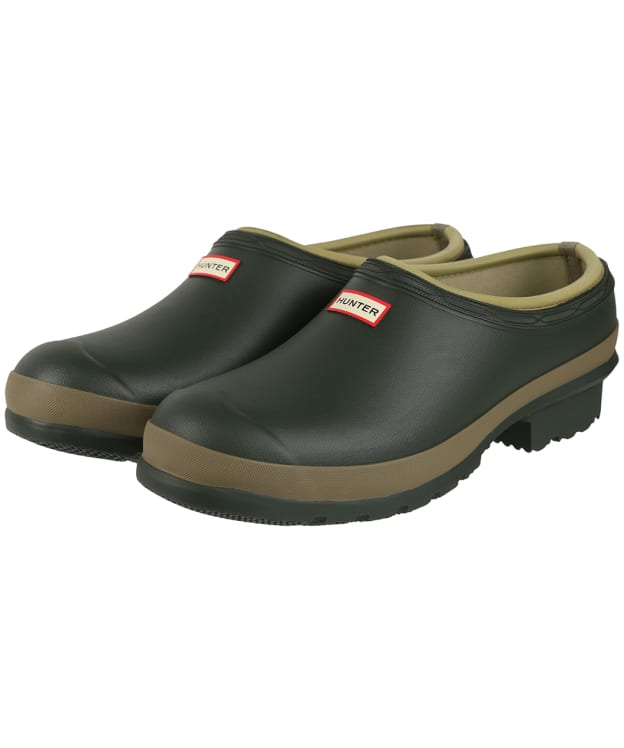 Men’s Hunter Gardener Neoprene Lined Waterproof Clogs - Dark Olive / Clay