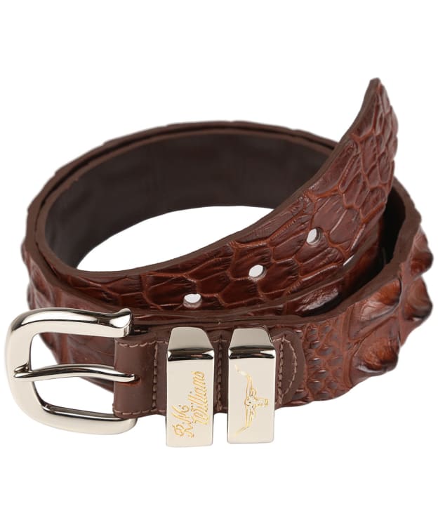 Men's R.M. Williams 1 1/2” Australian Saltwater Crocodile Drover Belt - Tan