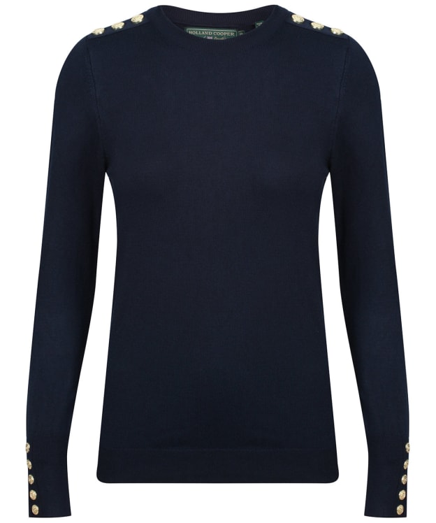 Women’s Holland Cooper Buttoned Knit Crew Neck - Ink Navy