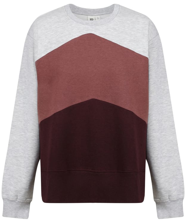 Women’s Tentree TreeFleece Chevron Crew Sweater - Grey / Red / Mulberry