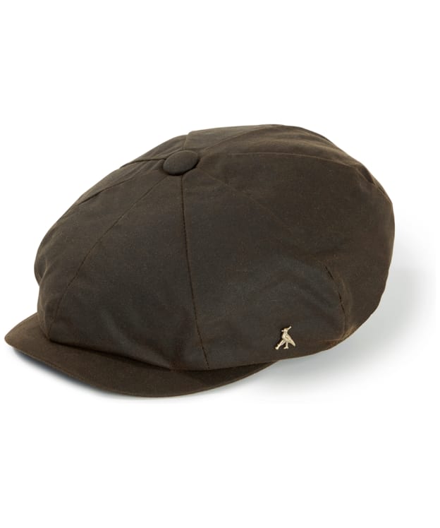 Hicks & Brown Hengrave Wax Baker Boy Cap - Olive