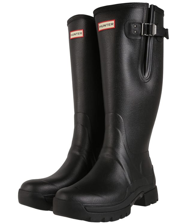Men’s Hunter Balmoral Side Adjustable Neoprene Lined Wellington Boots - Black