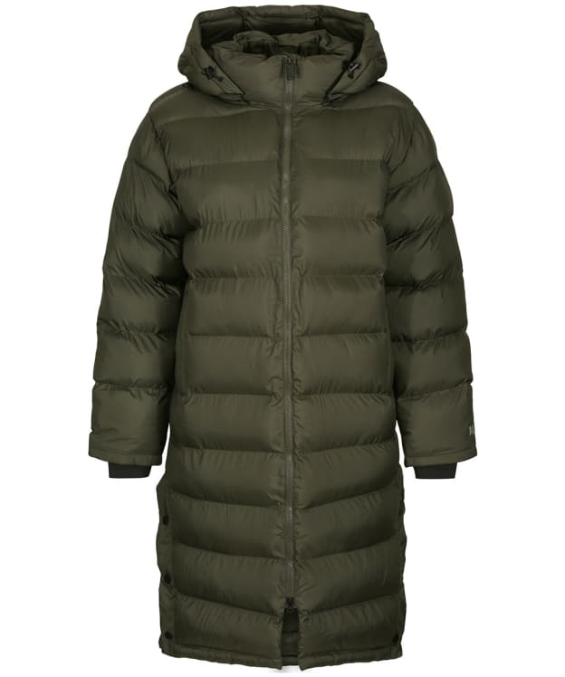 Women’s Tentree Cloud Shell Long Puffer Coat - Black Olive Green