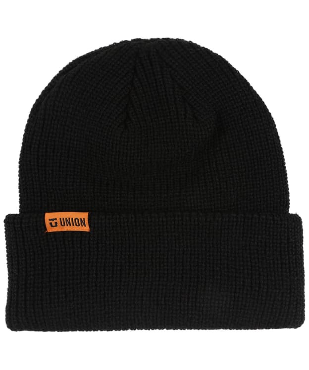 Union Low Cuff Rib Knitted Beanie - Black
