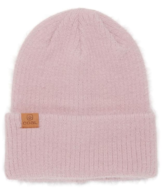 Coal The Pearl Tall Ribbed Cuff Fuzzy Yarn Beanie - Dusty Rose