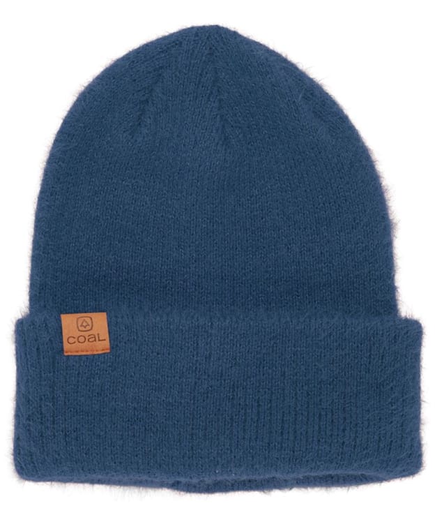 Coal The Pearl Tall Ribbed Cuff Fuzzy Yarn Beanie - Vintage Denim