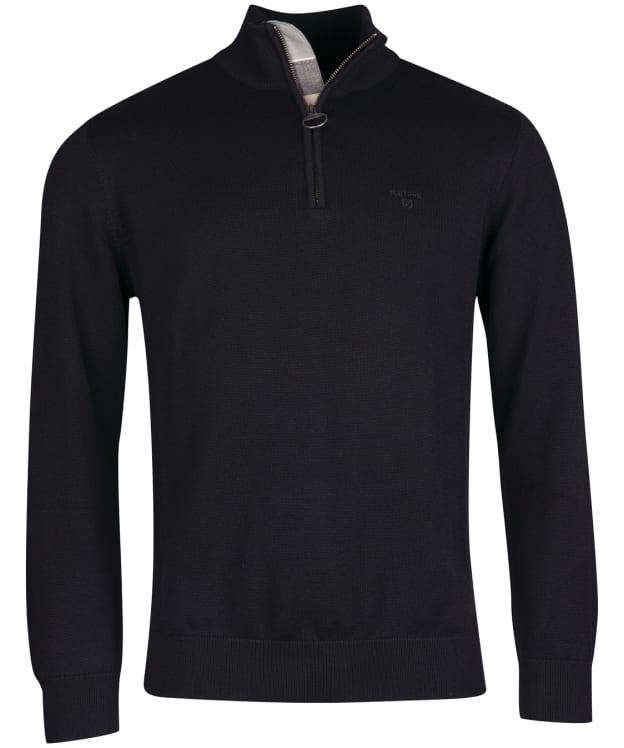 Men’s Barbour Cotton Half Zip Sweater - Black