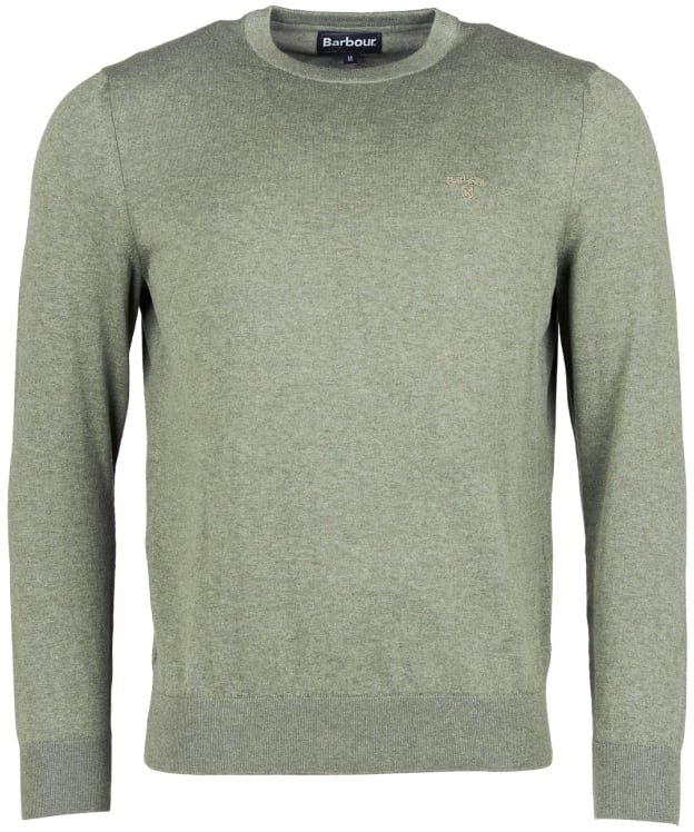 Men's Barbour Light Cotton Crew Neck Sweater - Light Moss